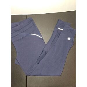 ATHLETA Relay Running Leggings Workout Reflective #903959 Navy Blue Large